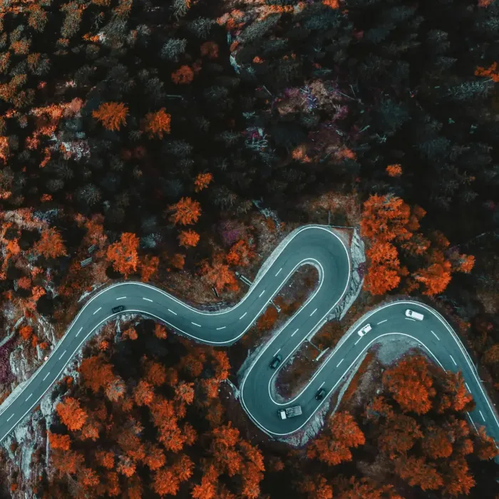 Serpentinen von oben